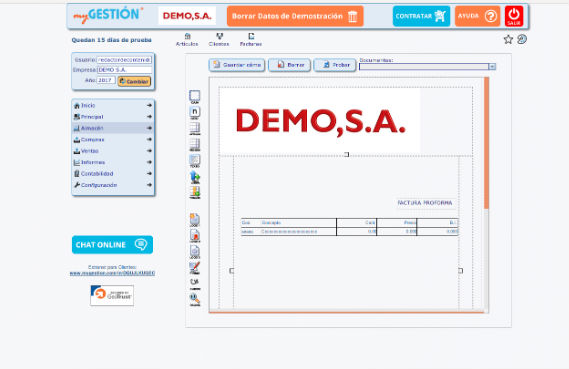 factura proforma ERP myGESTIÓN