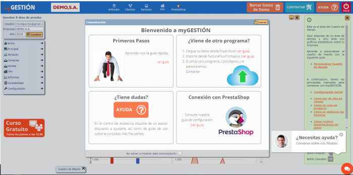 myGESTIÓN ERP prueba software de facturación